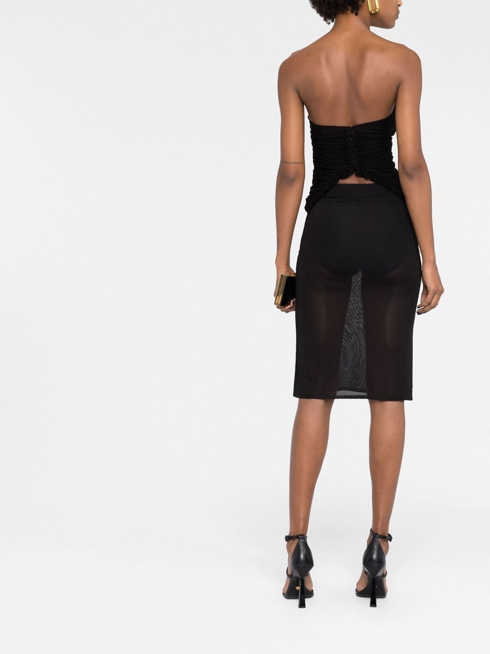 ruched strapless top - 4