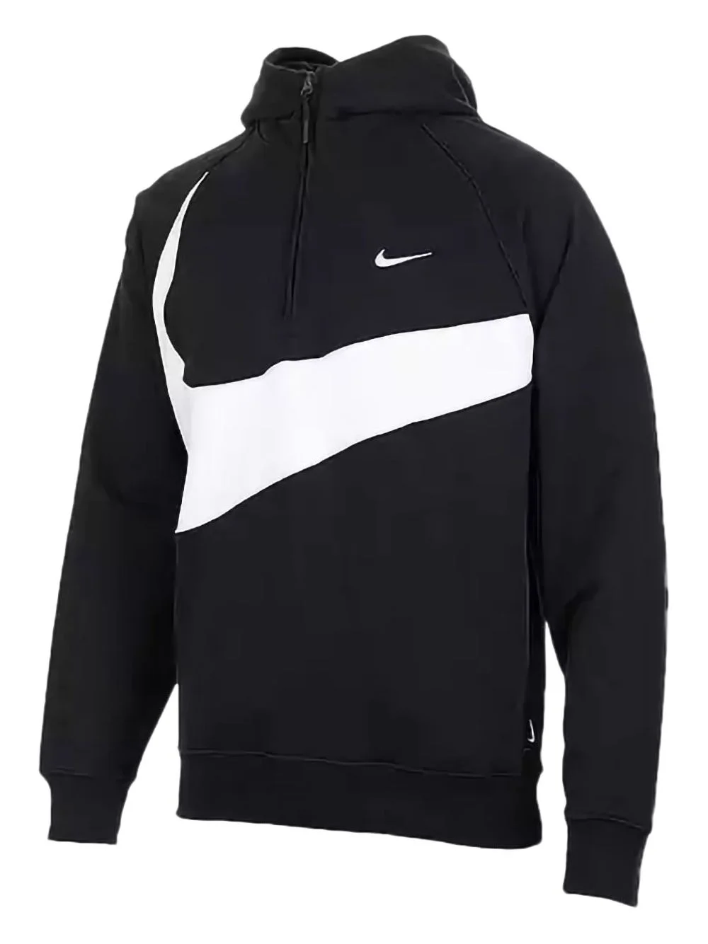 Swoosh "Black/White" fleece hoodie - 1
