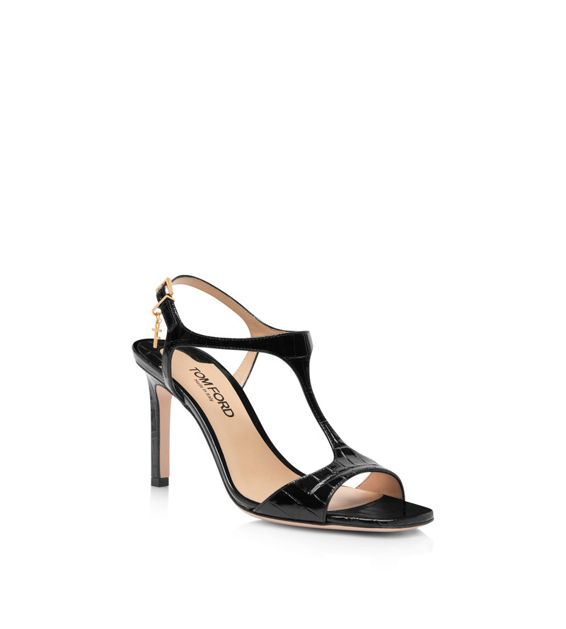 TOM FORD STAMPED CROCODILE LEATHER ANGELINA SANDAL outlook