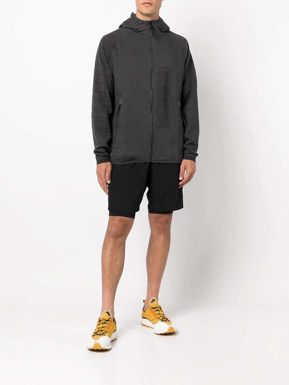 waffle-effect zip-up hoodie - 2