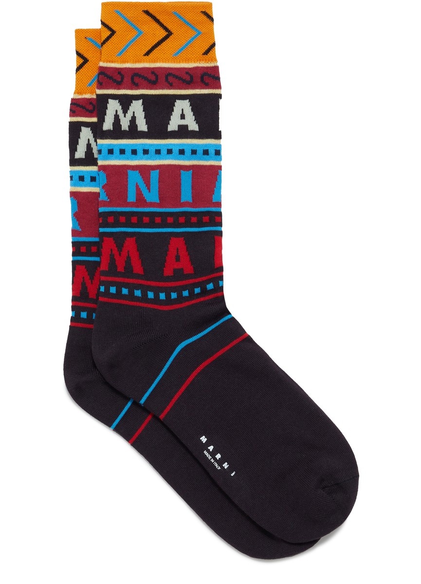 Cotton Socks With Mixed Logos - 1