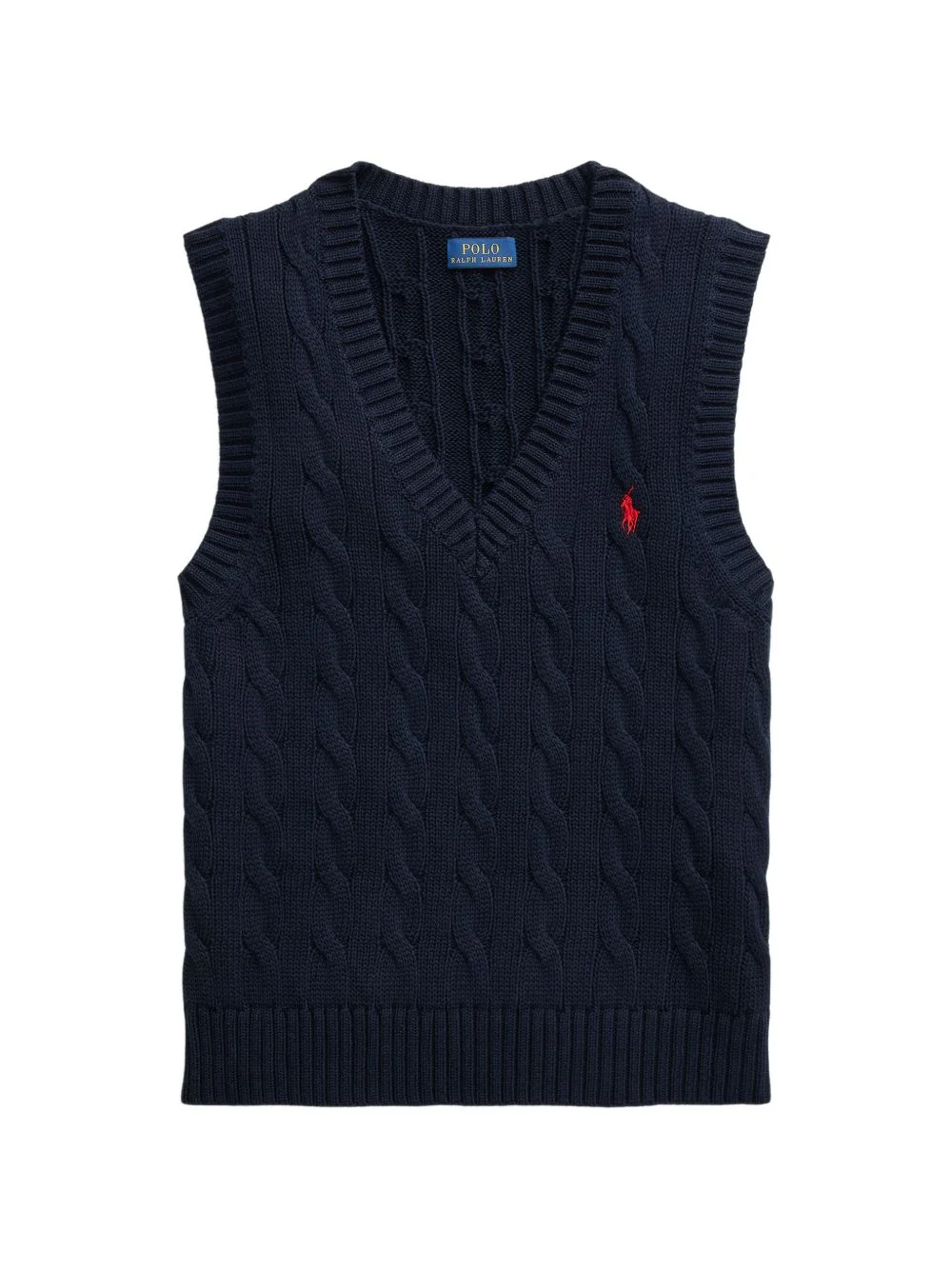 cable-knit V-neck vest - 1