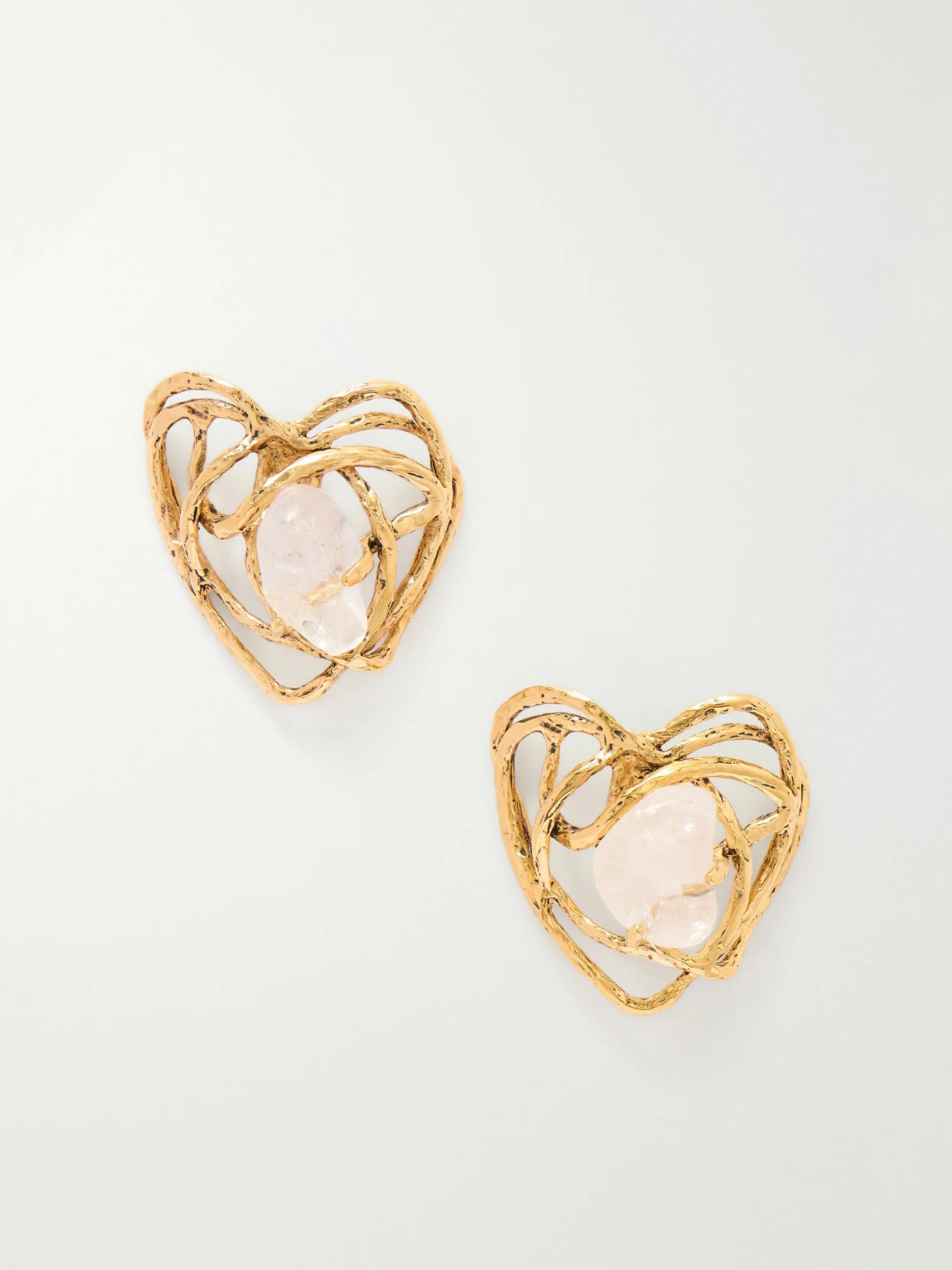 Bo Coeur Gold-tone Quartz Earrings - 1