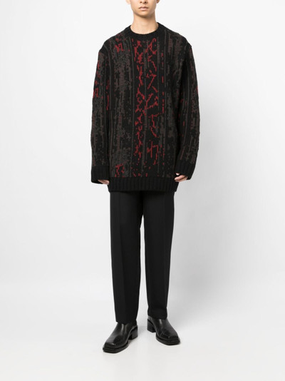 Yohji Yamamoto patterned intarsia-knit jumper outlook