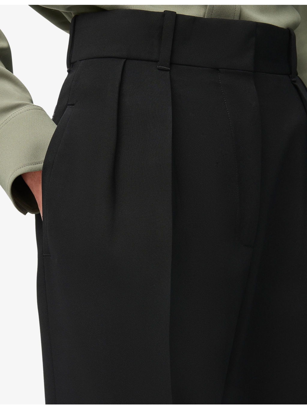 Tailored Wide-Leg Woven Trousers - 5