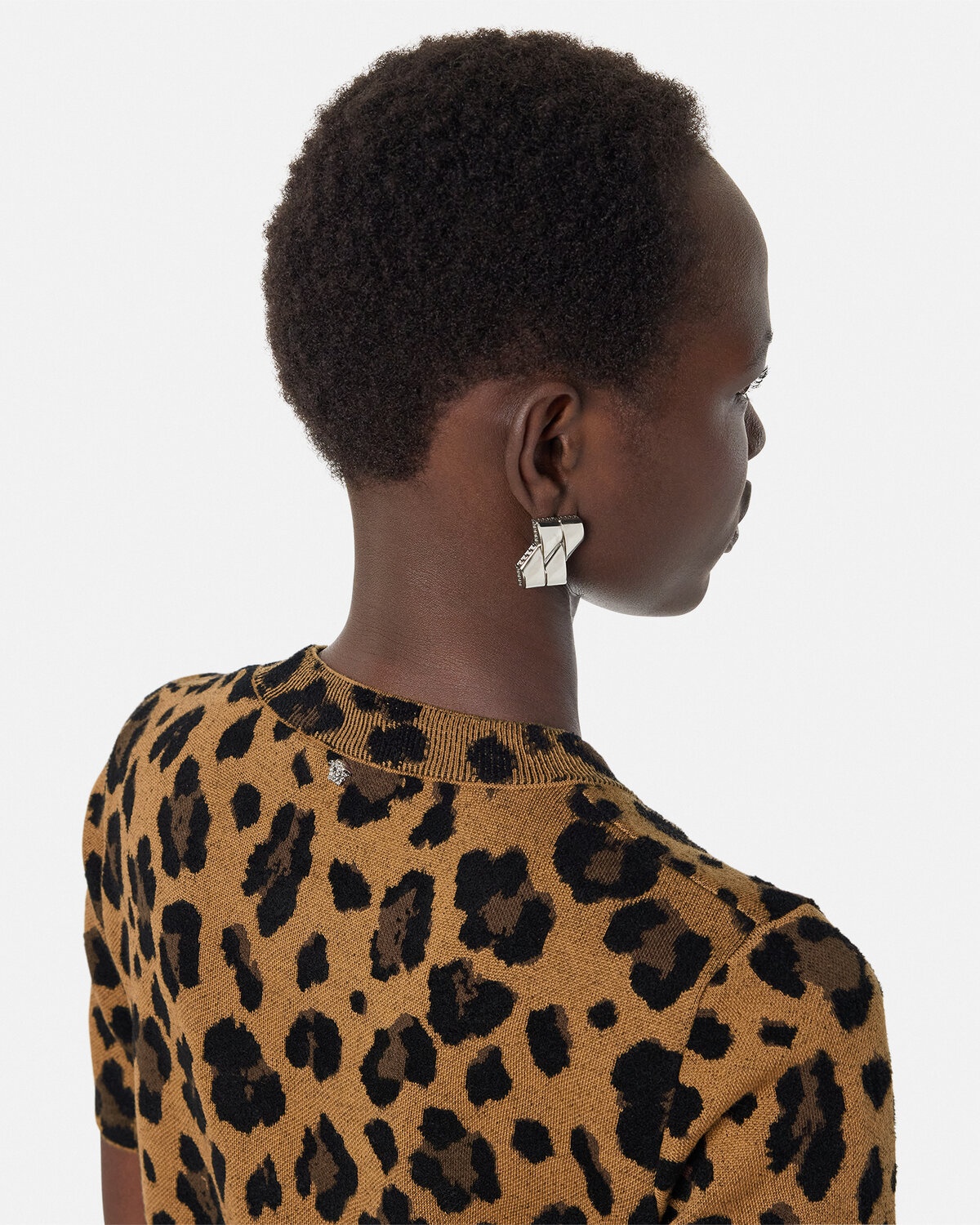 Leopard Jacquard Knit T-Shirt Dress - 3