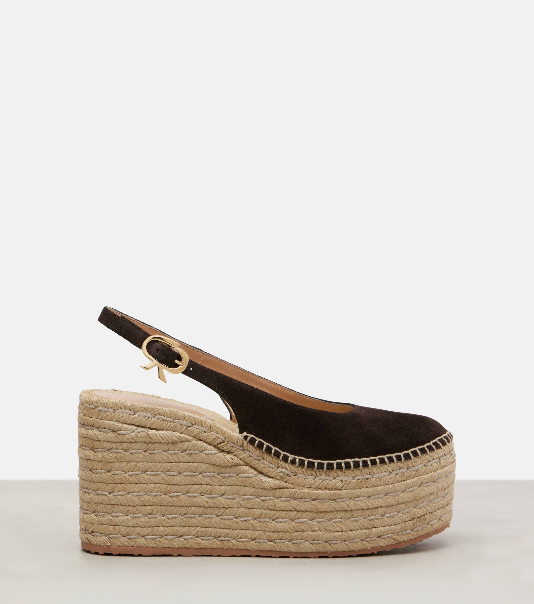 Suede slingback espadrille wedges - 4