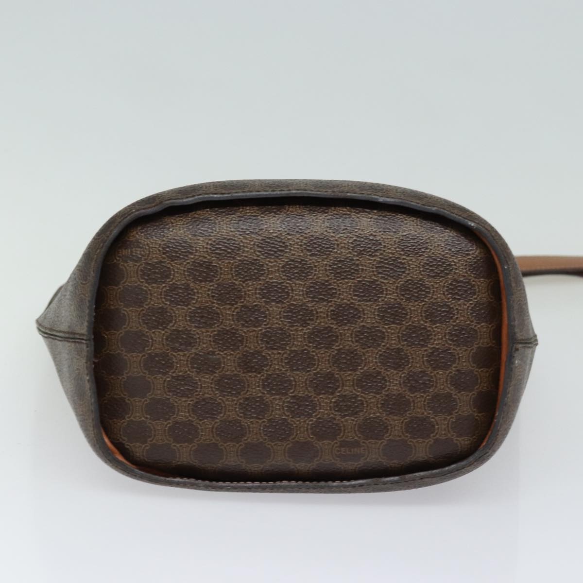 CELINE Macadam Canvas Shoulder Bag Pvc Leather Brown Gold - 5