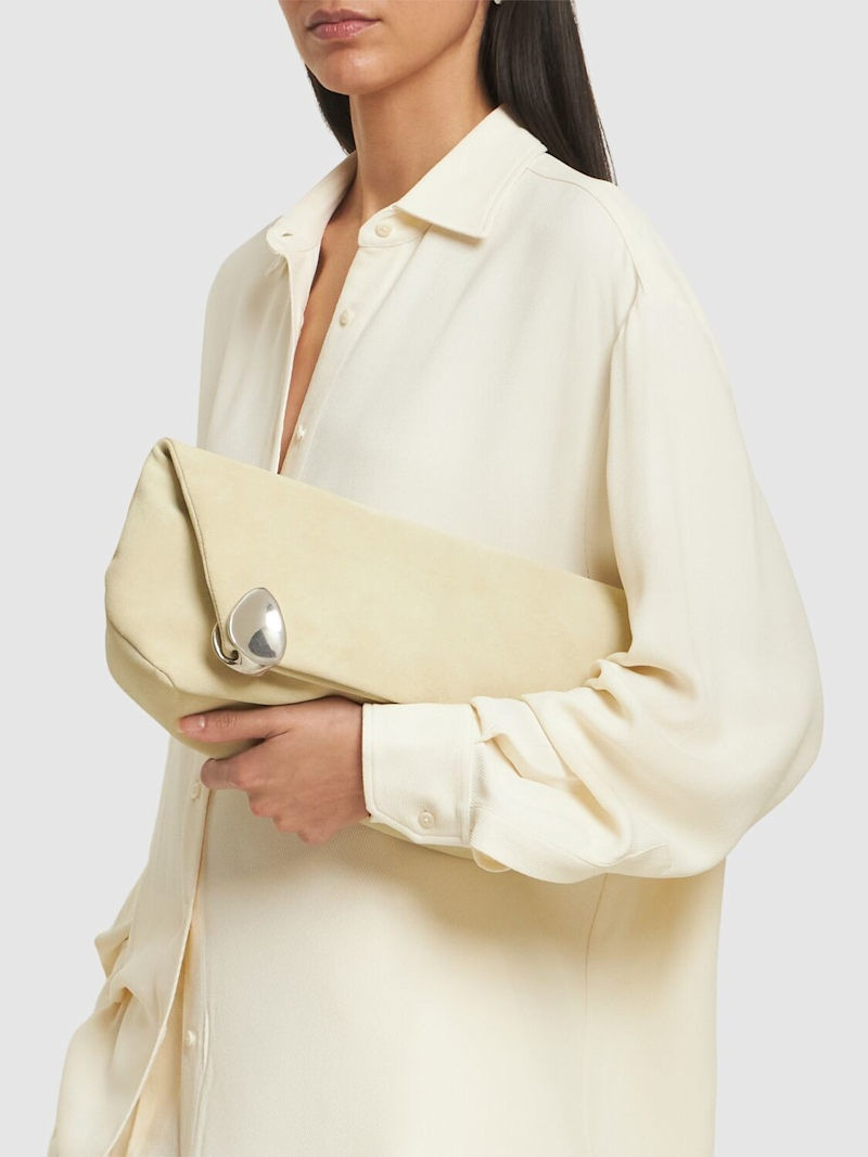 Jil Sander Jewel suede clutch outlook