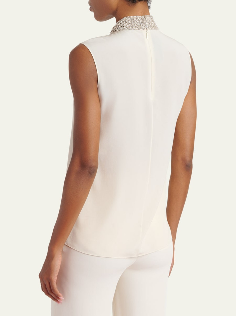 Silk Tie Neck Sleeveless Blouse 3