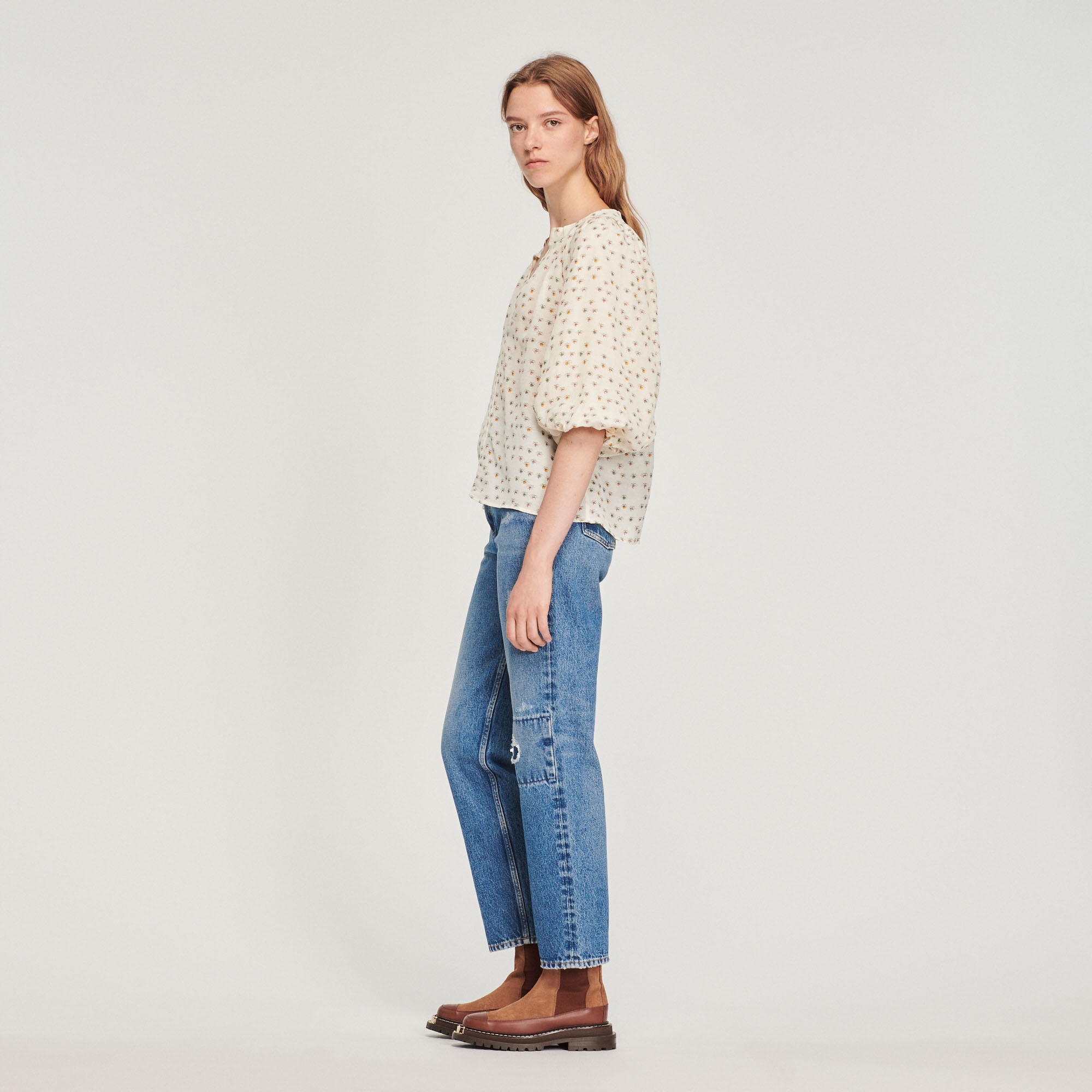 Loose top with Summer Flowers print - 7