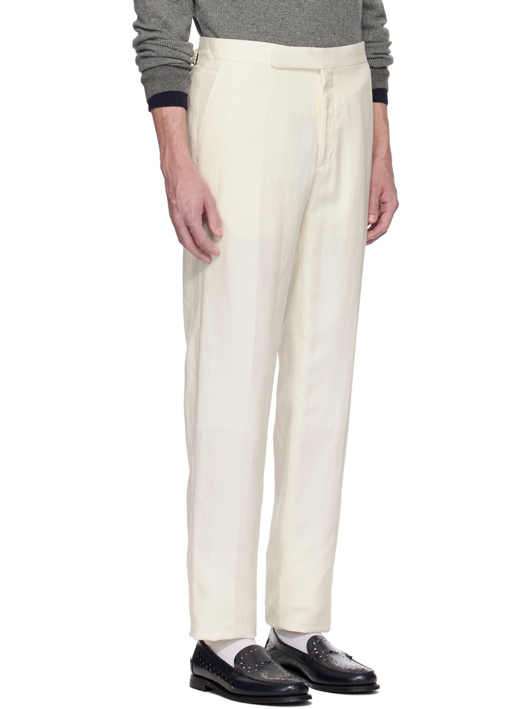 Off-White Gregory Hand-Tailored Silk-Linen Trousers - 2