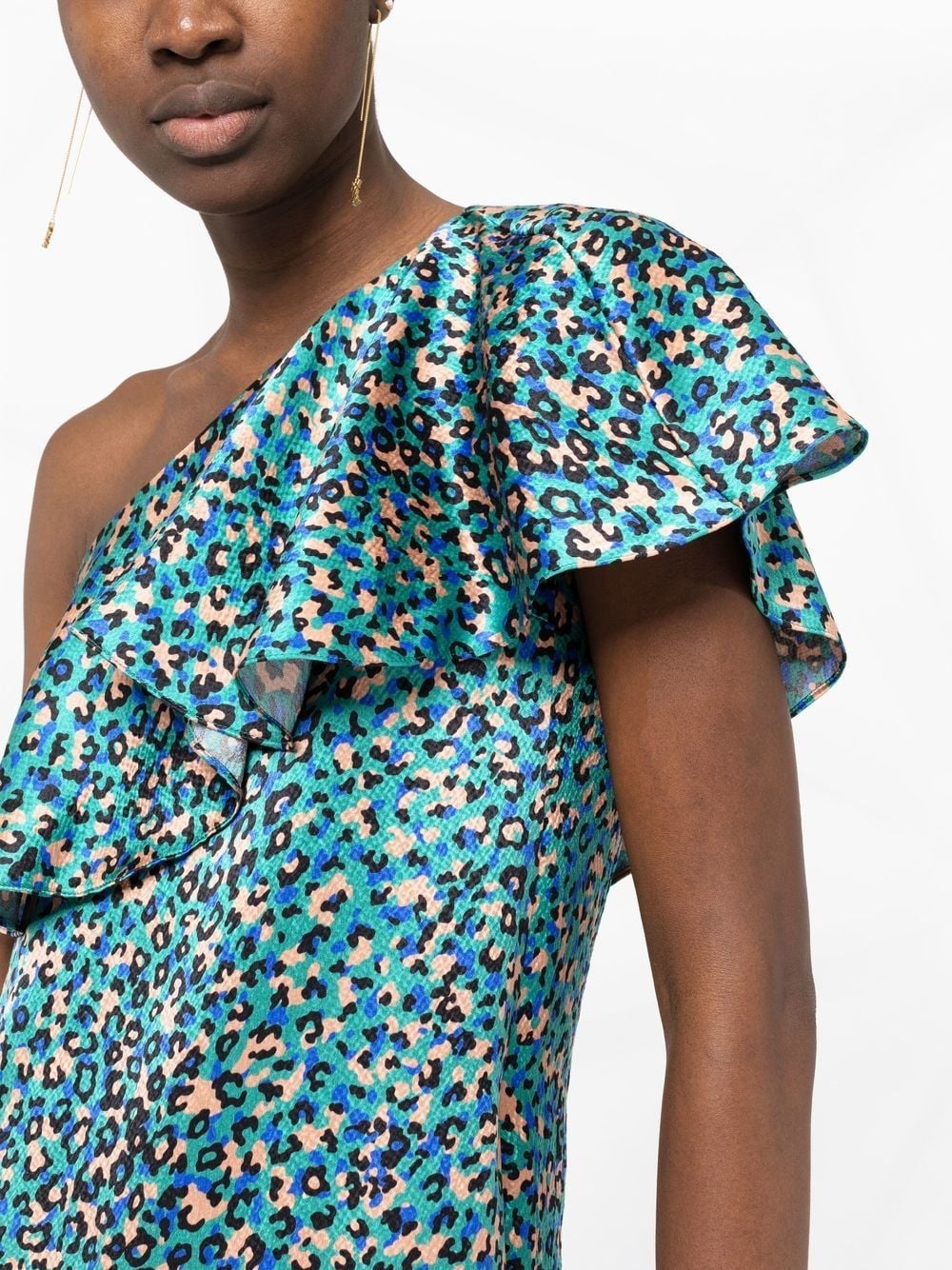 leopard-print one-shoulder dress - 5