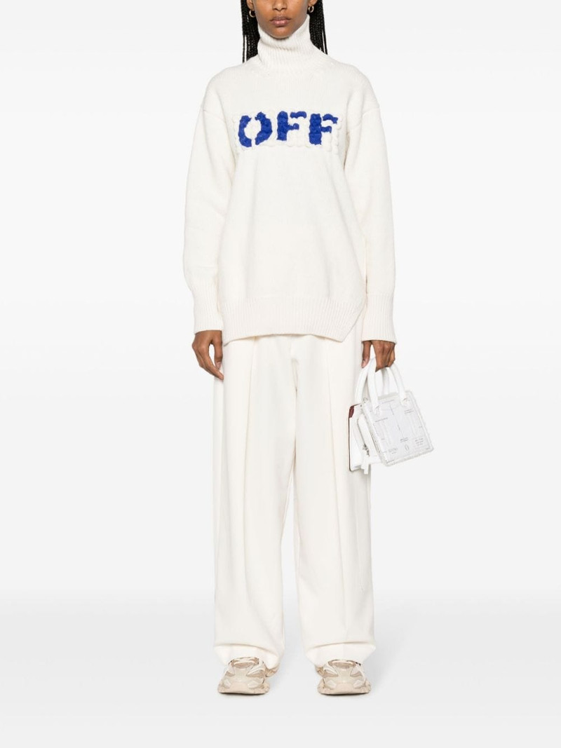 Off-White Boiled Logo-appliquÃ© wool jumper outlook