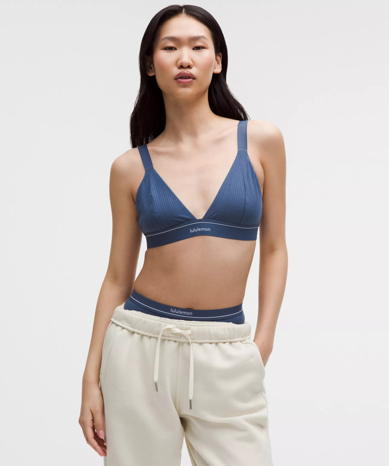 Stretch Cotton Ribbed Logo Bralette *B/C Cup 1