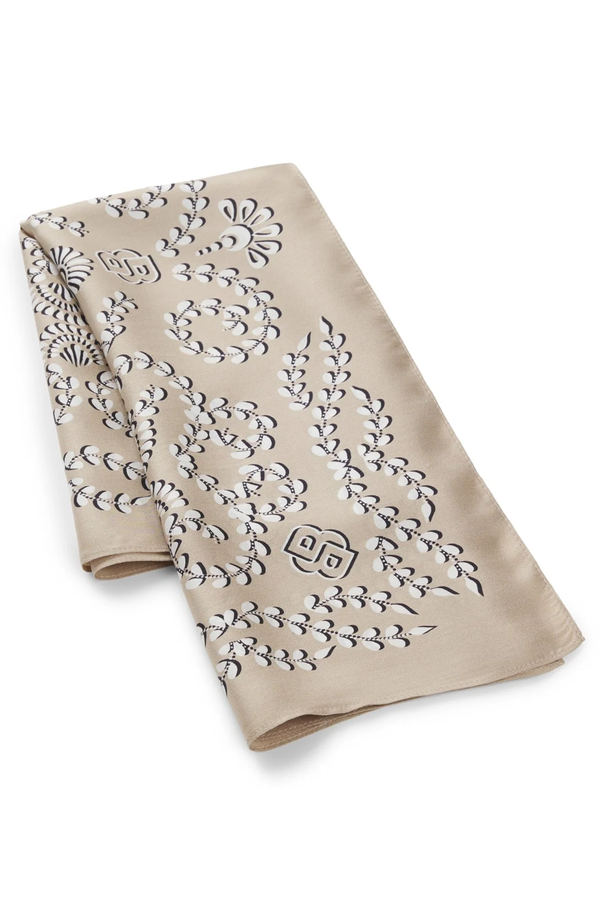 PRINTED SCARF IN SILK WITH DOUBLE B MONOGRAMS - 1