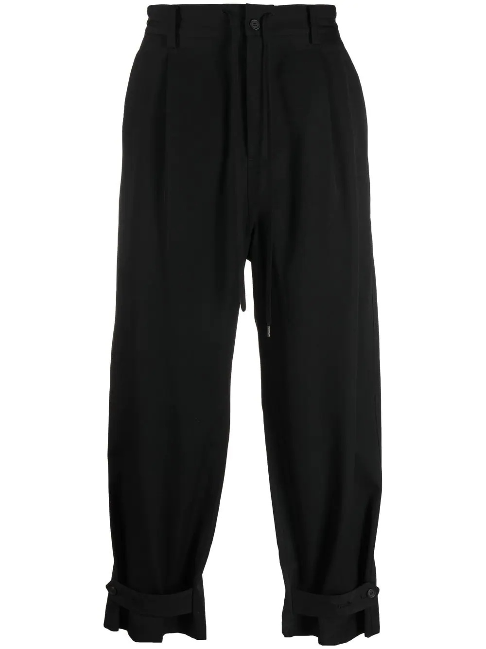 cropped drawstring-waist trousers - 1