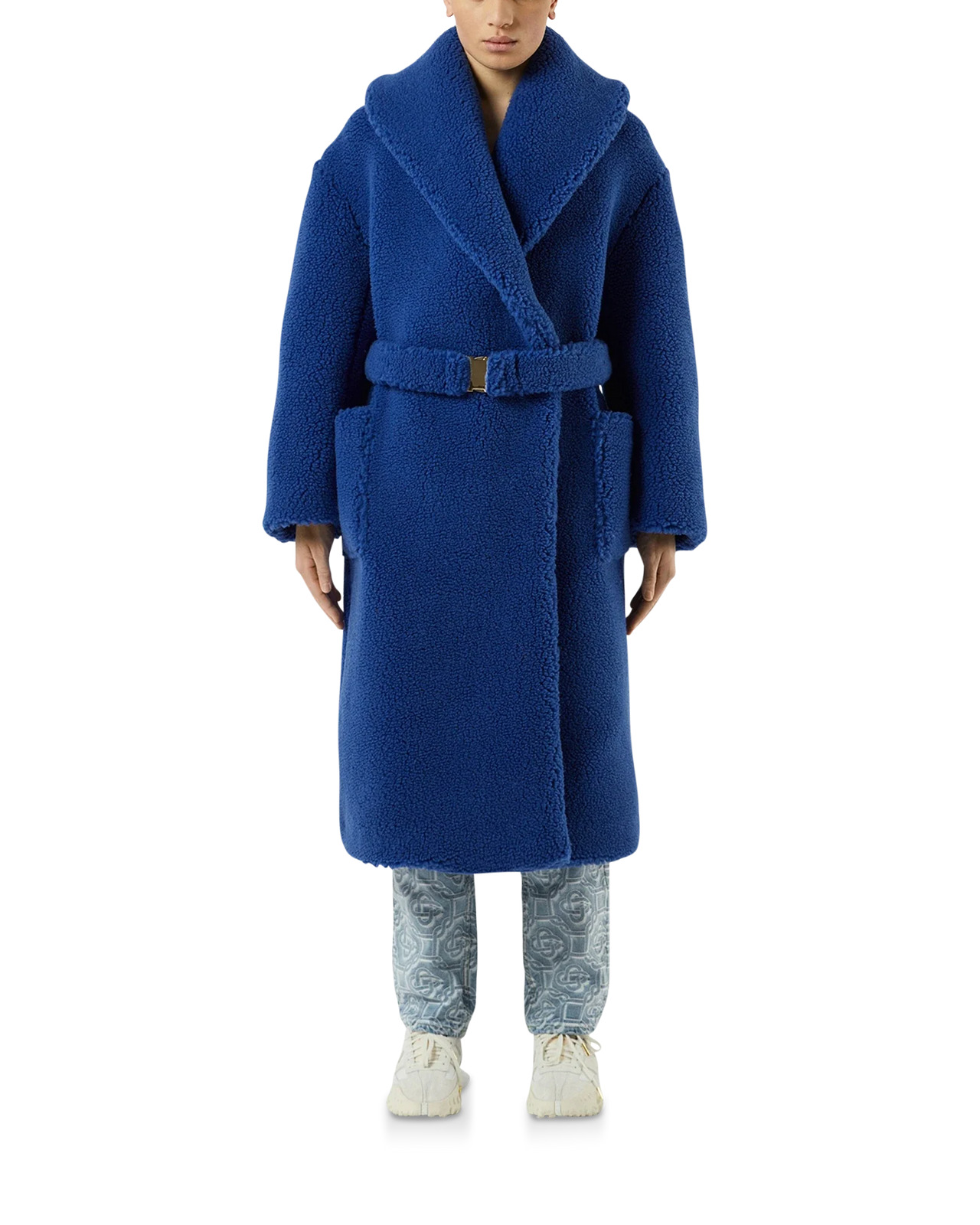 Blue Faux Shearling Coat - 2