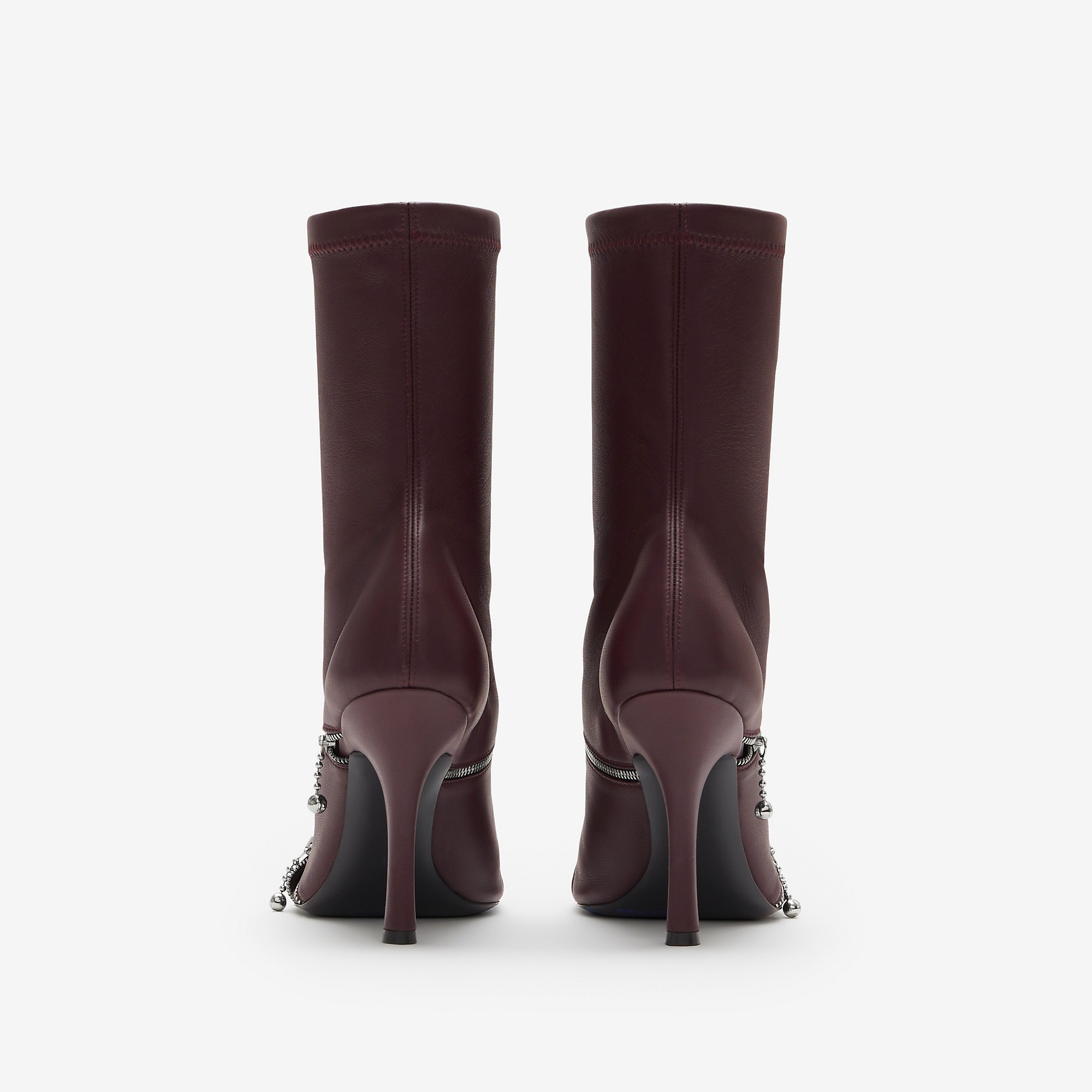 Leather Peep Boots - 4