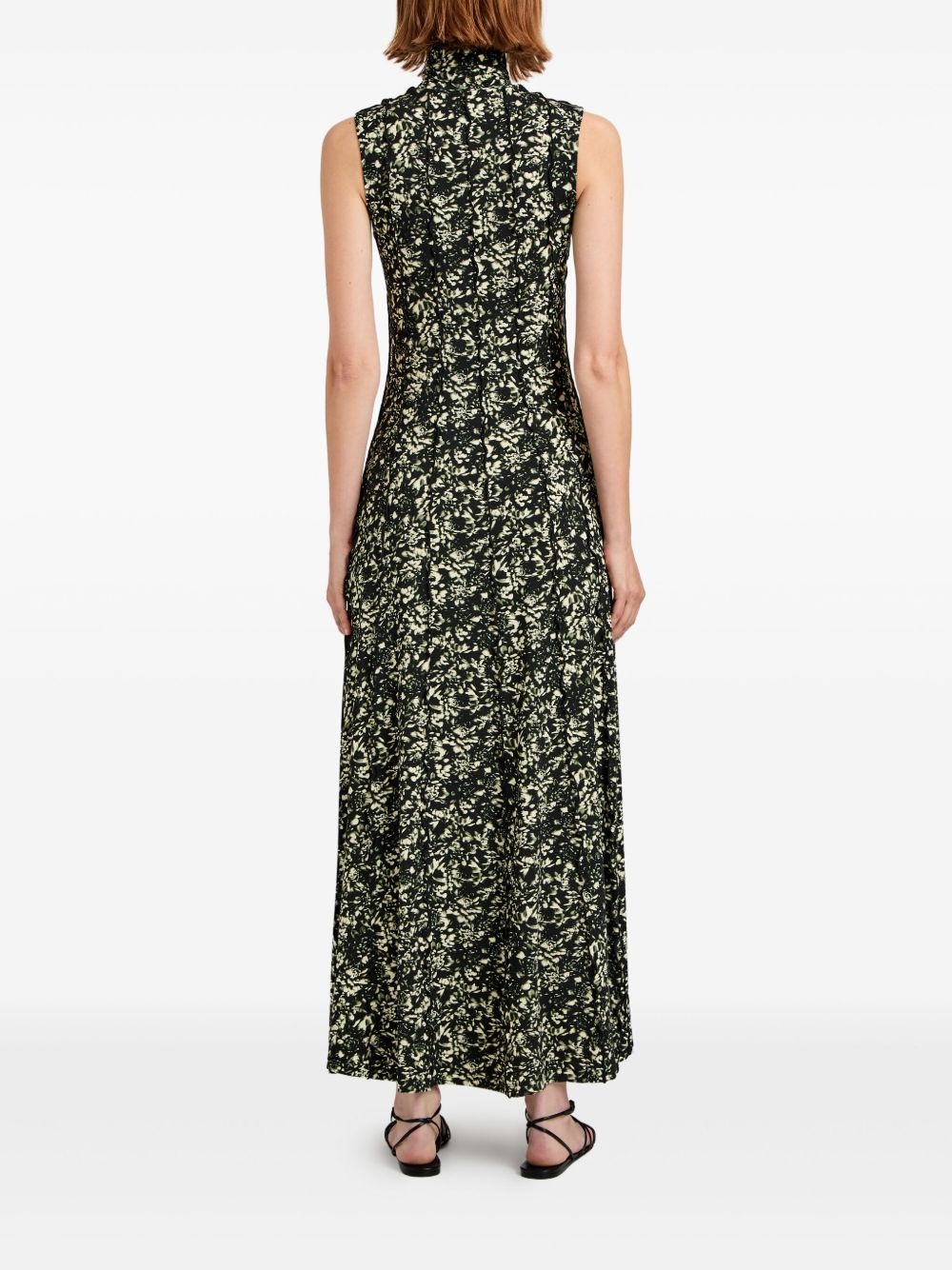 high-neck floral maxi dress - 4