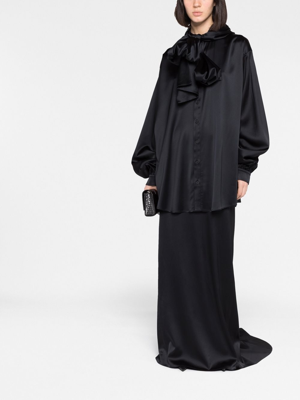 スカート Balenciaga Long Satin Skirt Balenciaga floor-length Maxi Skirt | Black | FARFETCH