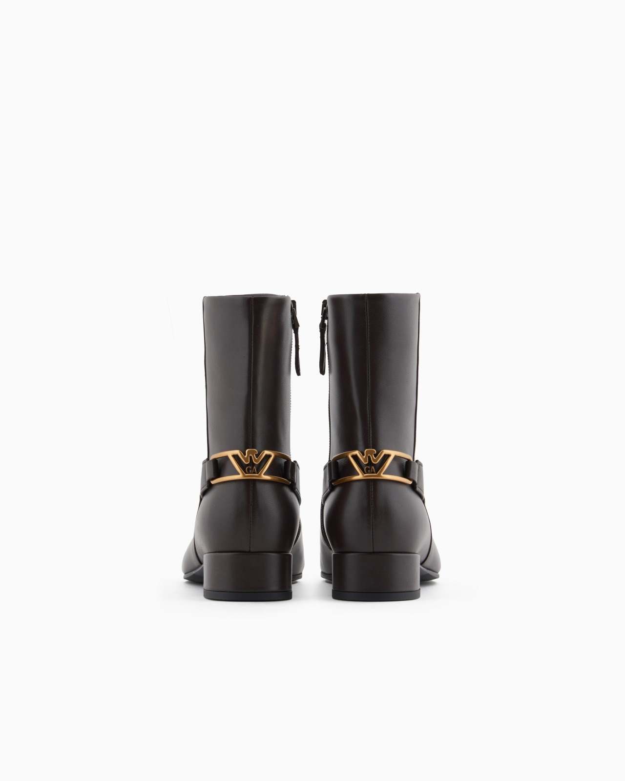 NAPPA-LEATHER ANKLE BOOTS WITH AN EAGLE PLATE - 3