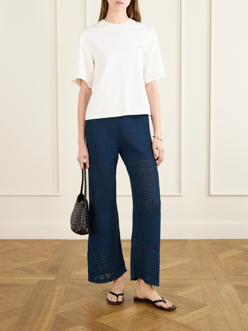 ERES Emblème Crocheted Cotton-blend Straight-leg Pants outlook