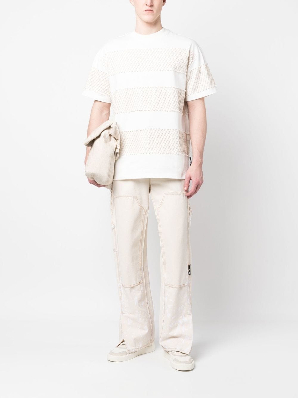 mesh-panel short-sleeved T-shirt - 2