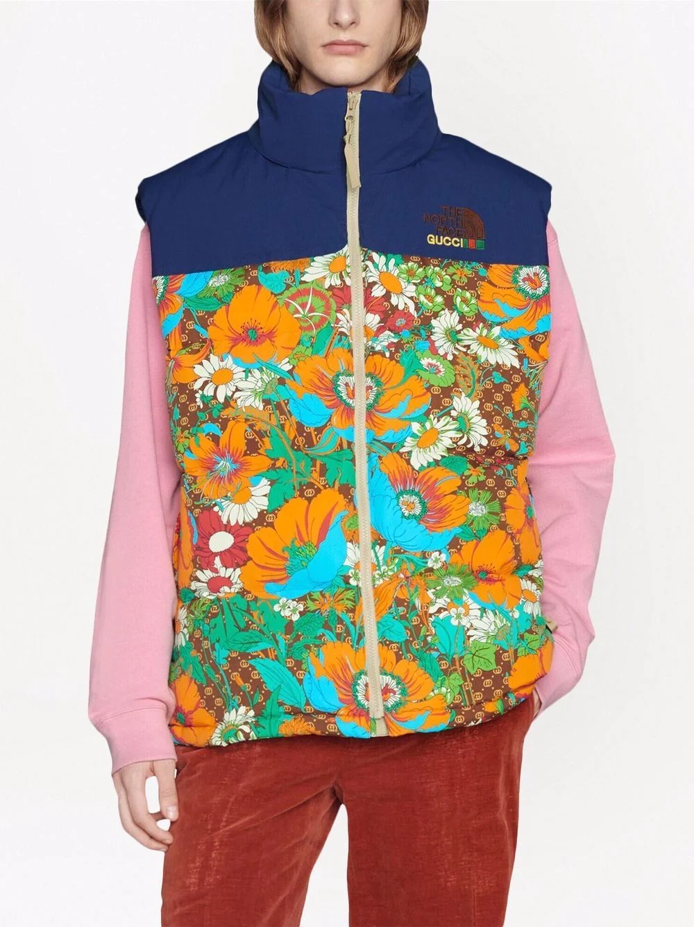 x The North Face floral padded gilet - 3