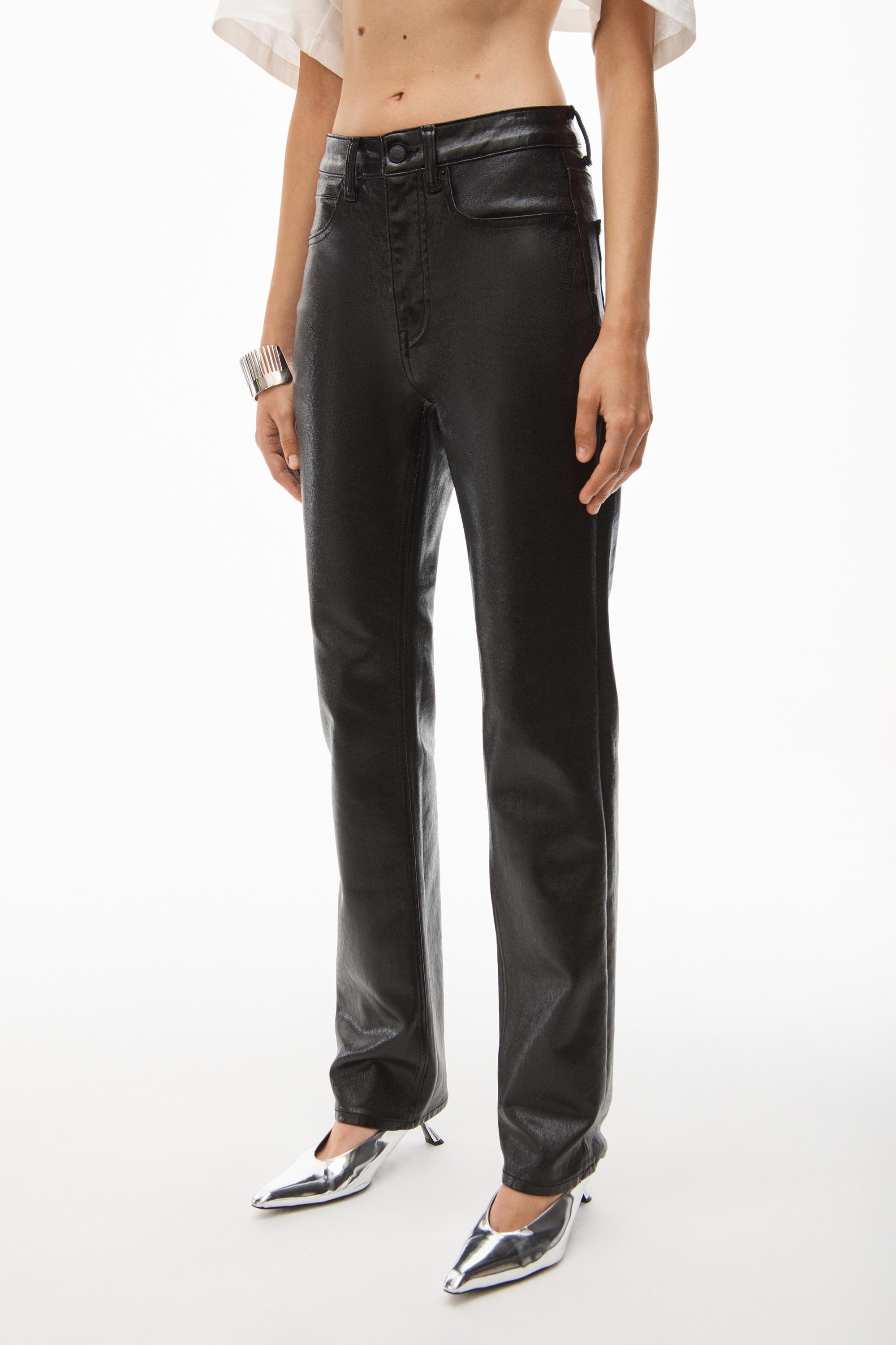 FLY JEAN IN COATED BLACK DENIM - 3