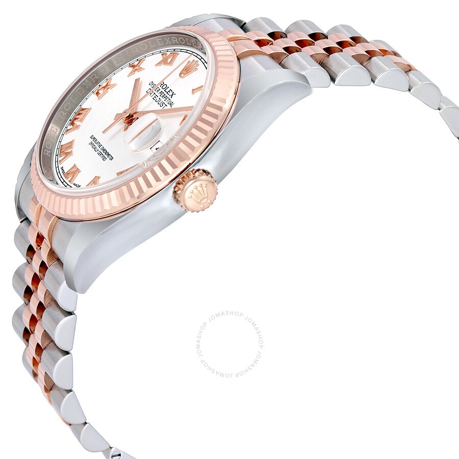 Rolex Oyster Perpetual Datejust 36 White Dial Stainless Steel and 18K Everose Gold Jubilee Bracelet  - 2