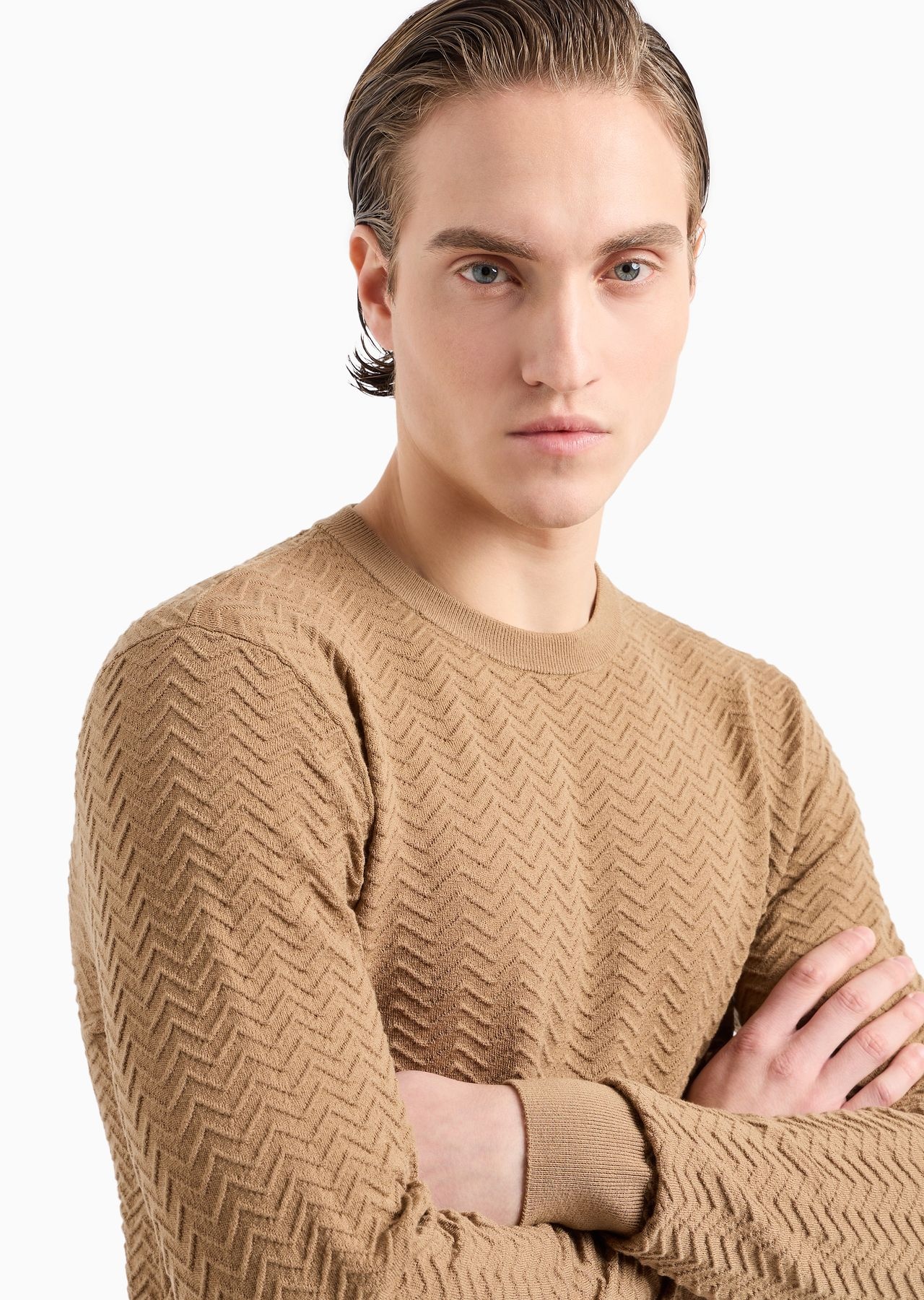 Chevron Ottoman wool crew-neck jumper - 5