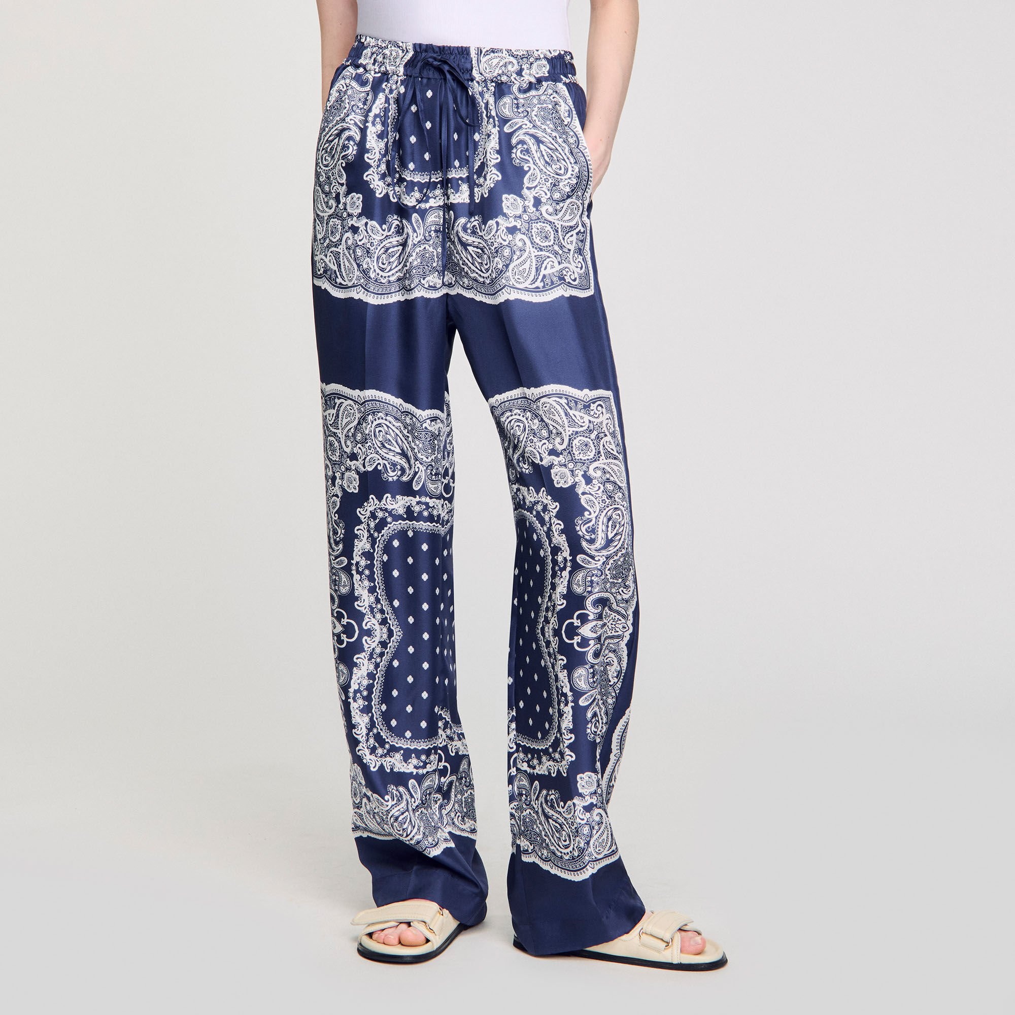 BANDANA-PRINT FLOWY TROUSERS - 4