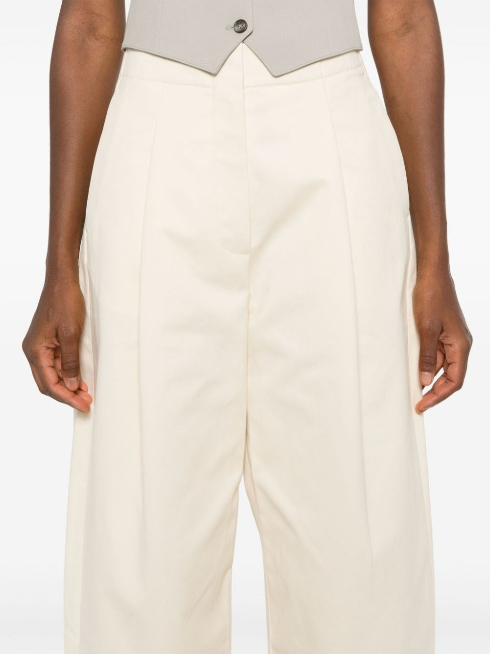 Cotton wide leg trousers - 5