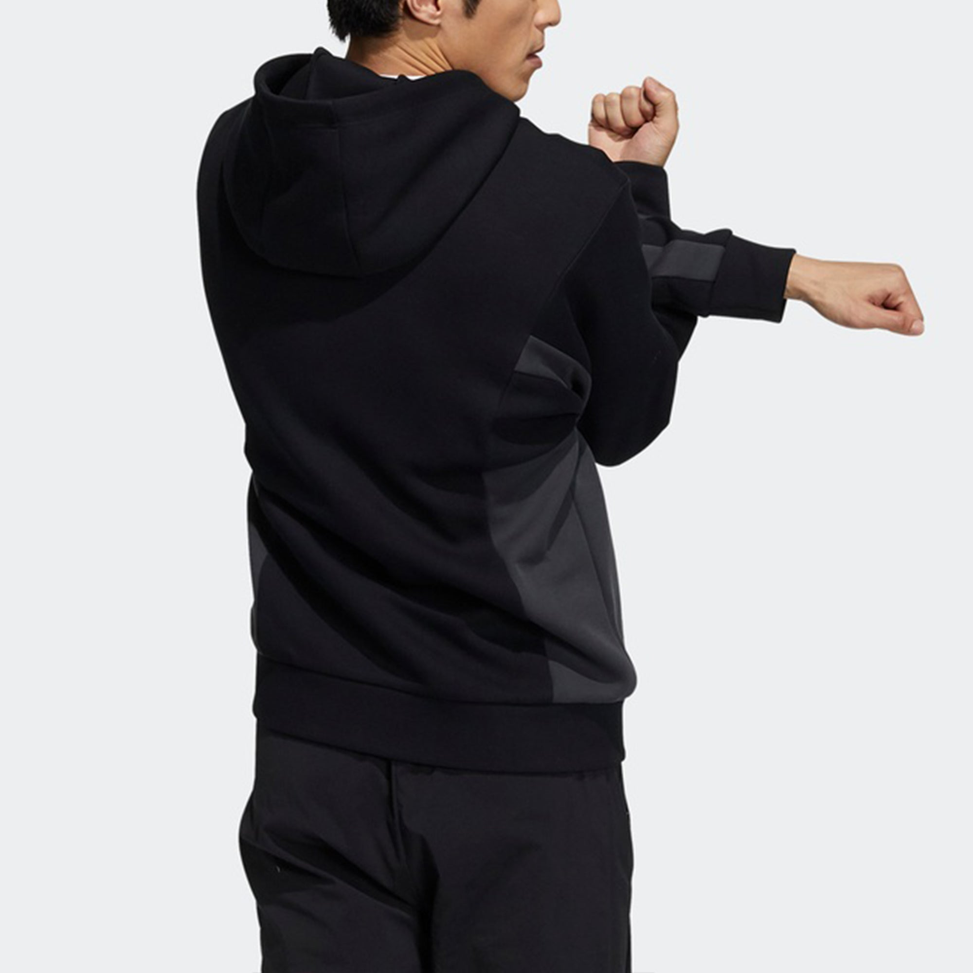 adidas St Kn Spcr Jkt Contrasting Colors Pocket Knit Sports hooded Logo Jacket Black H39239 - 4