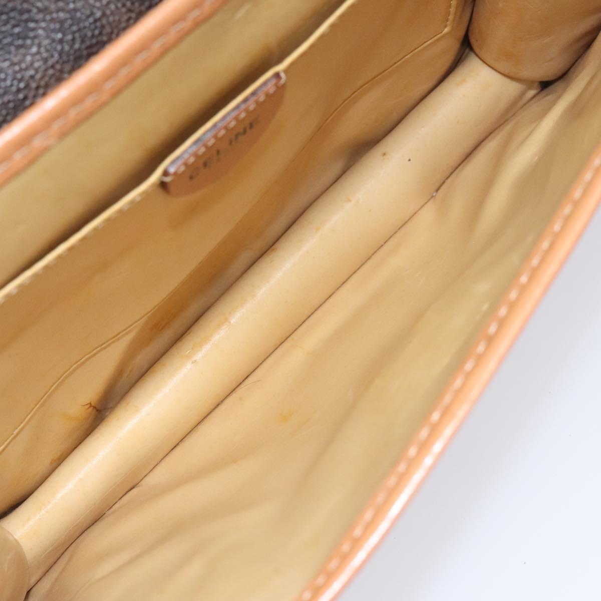 CELINE Macadam Canvas Shoulder Bag Pvc Leather Brown - 10