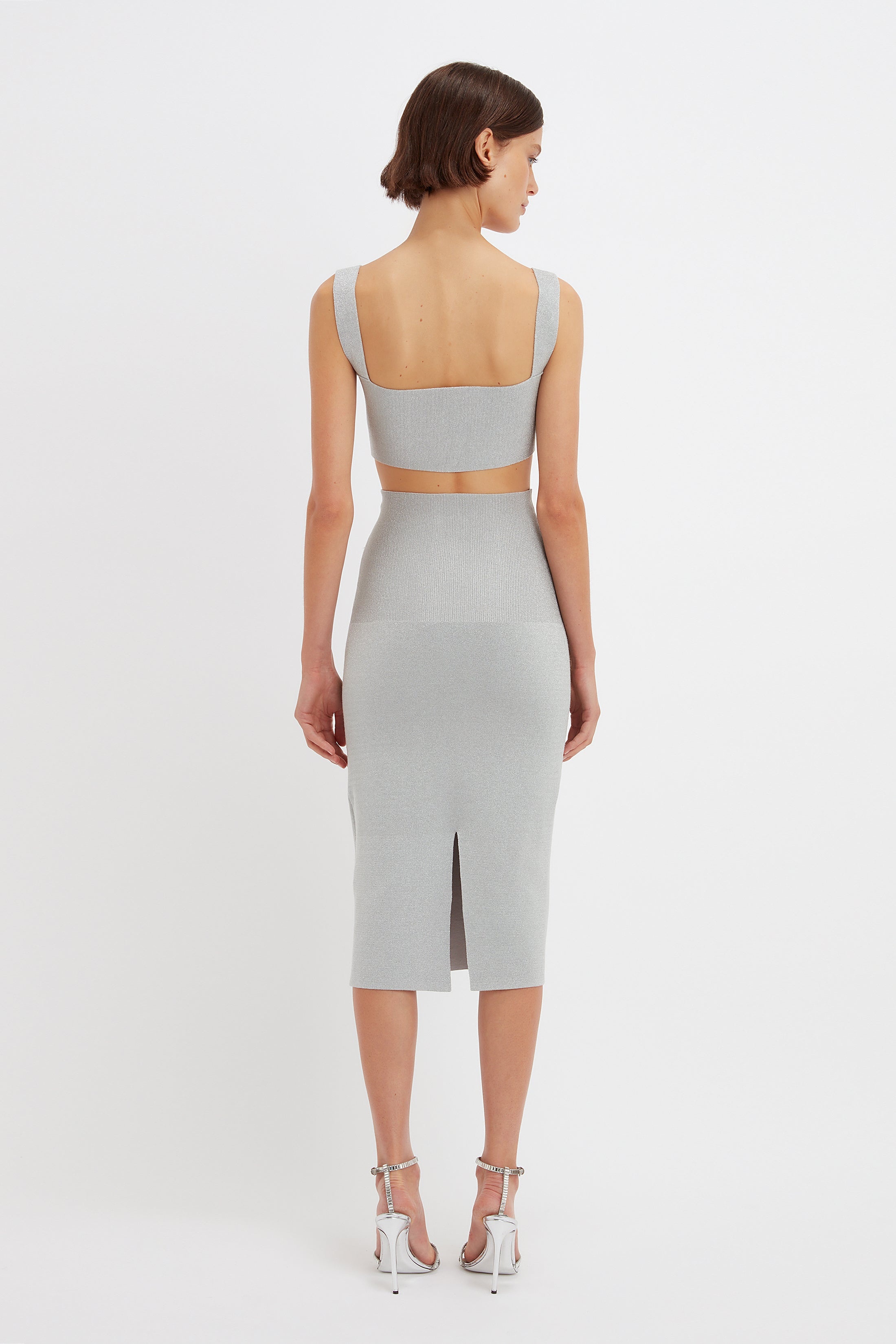 VB Body Strap Bandeau Top in Silver - 3