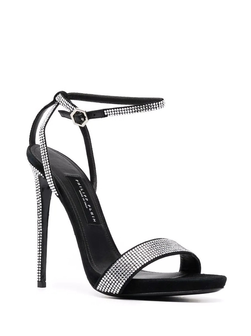 PHILIPP PLEIN crystal-embellished suede sandals outlook
