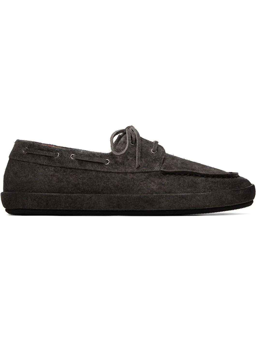 Black Scatopelle Suede Boat Shoes - 1