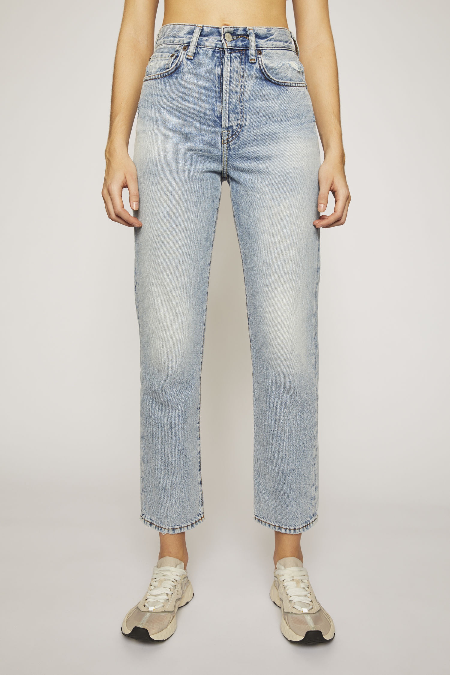 Cropped straight fit jeans light blue - 2