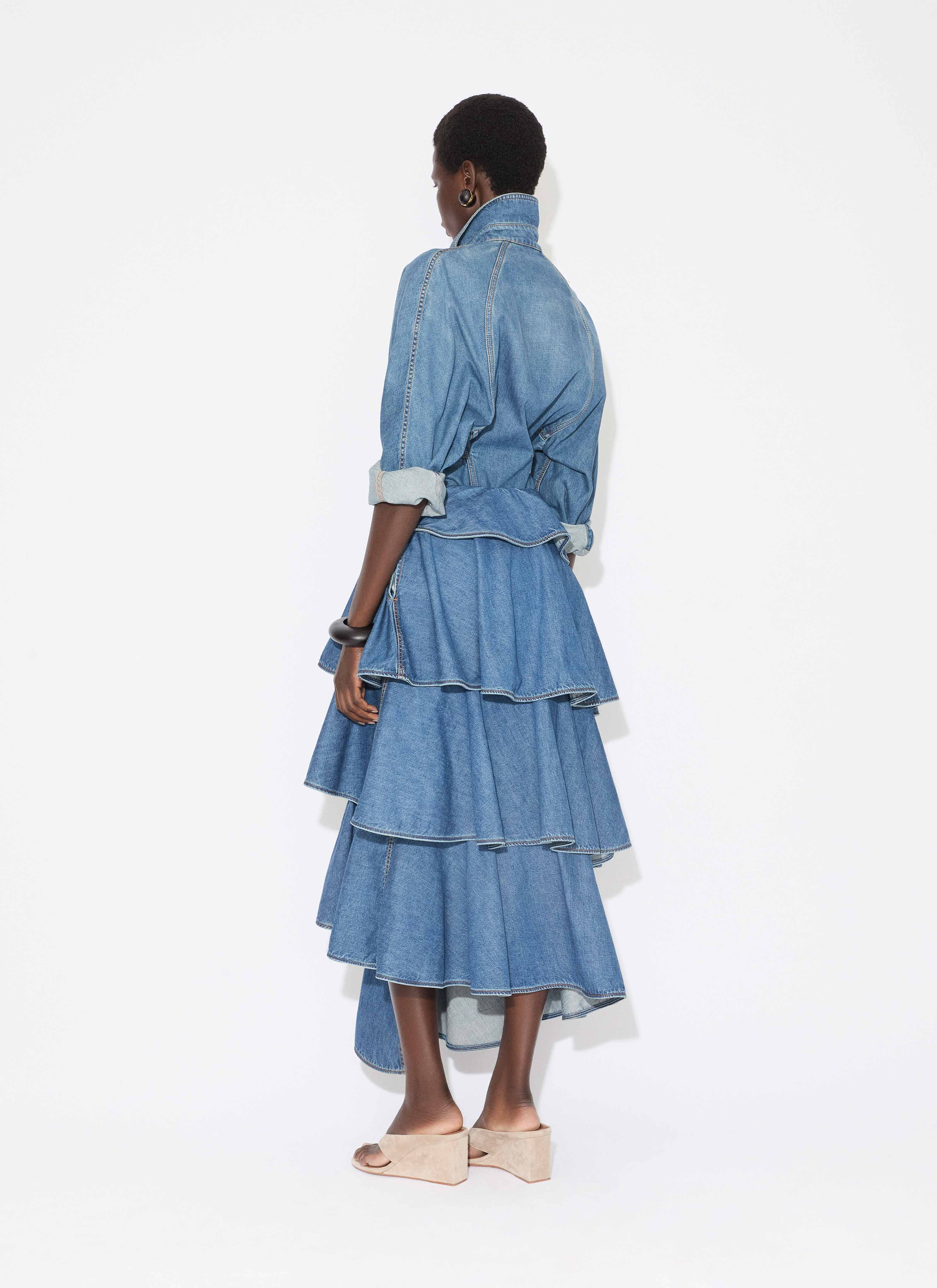 DENIM SPIRAL SKIRT - 3