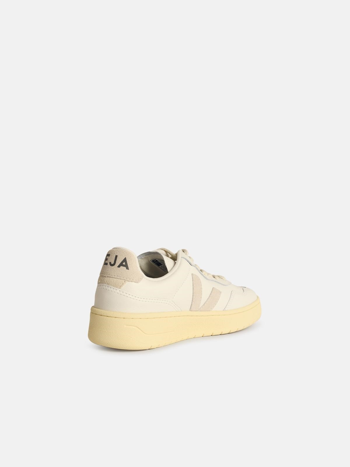 'V-90' WHITE LEATHER SNEAKERS - 3