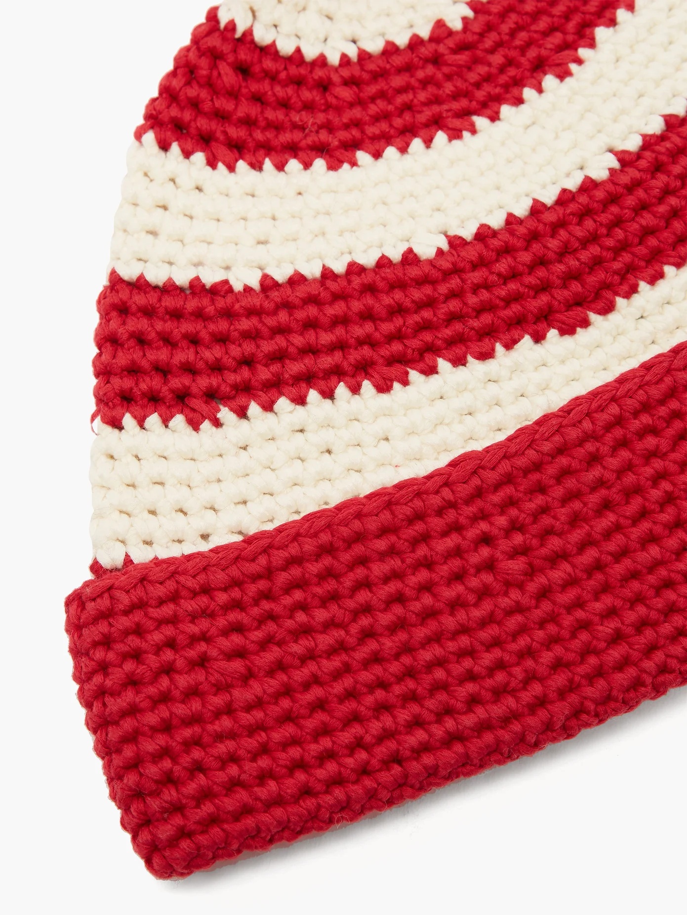 Striped hand-crocheted cotton beanie - 4