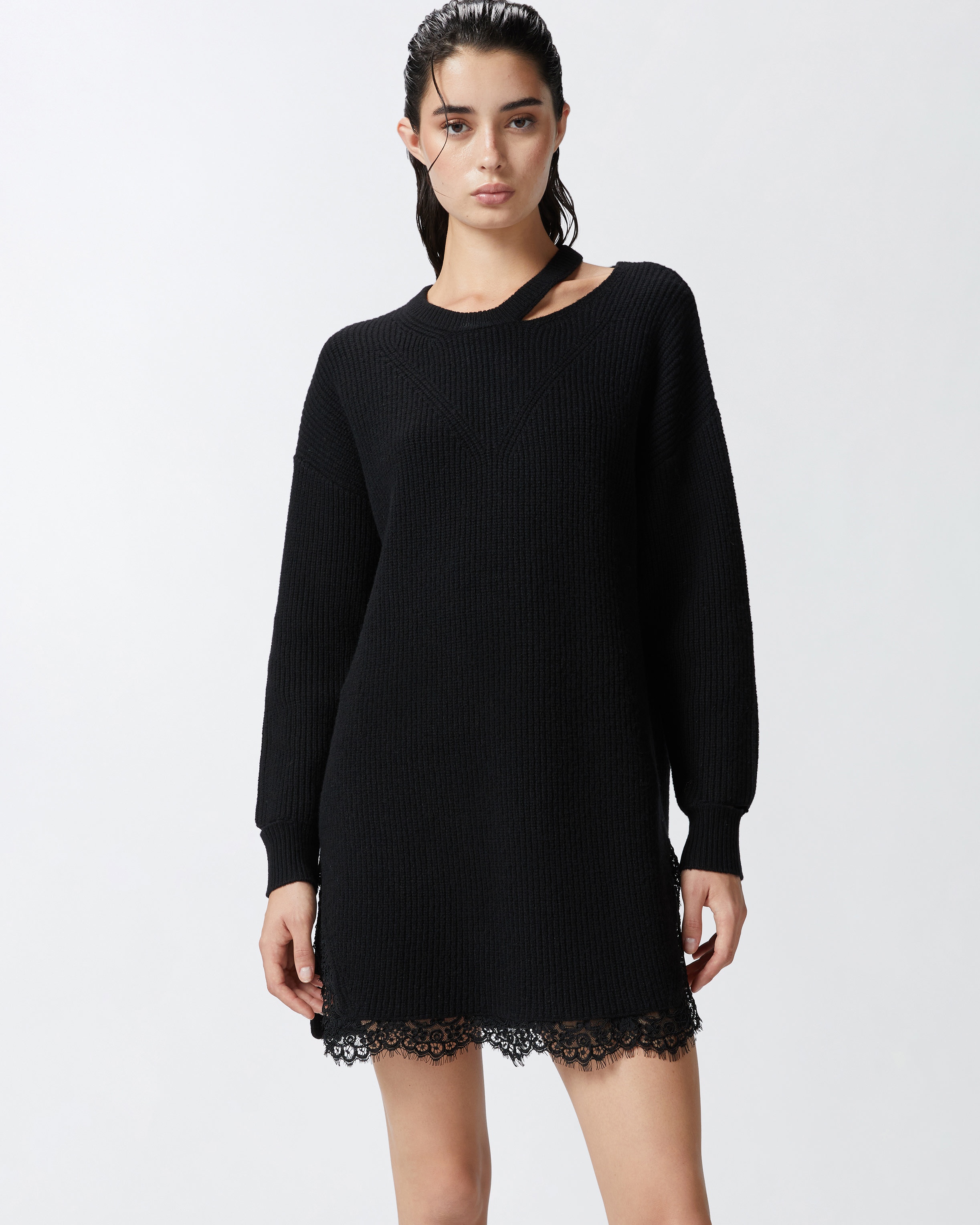 KNIT MINI DRESS WITH LACE - 2
