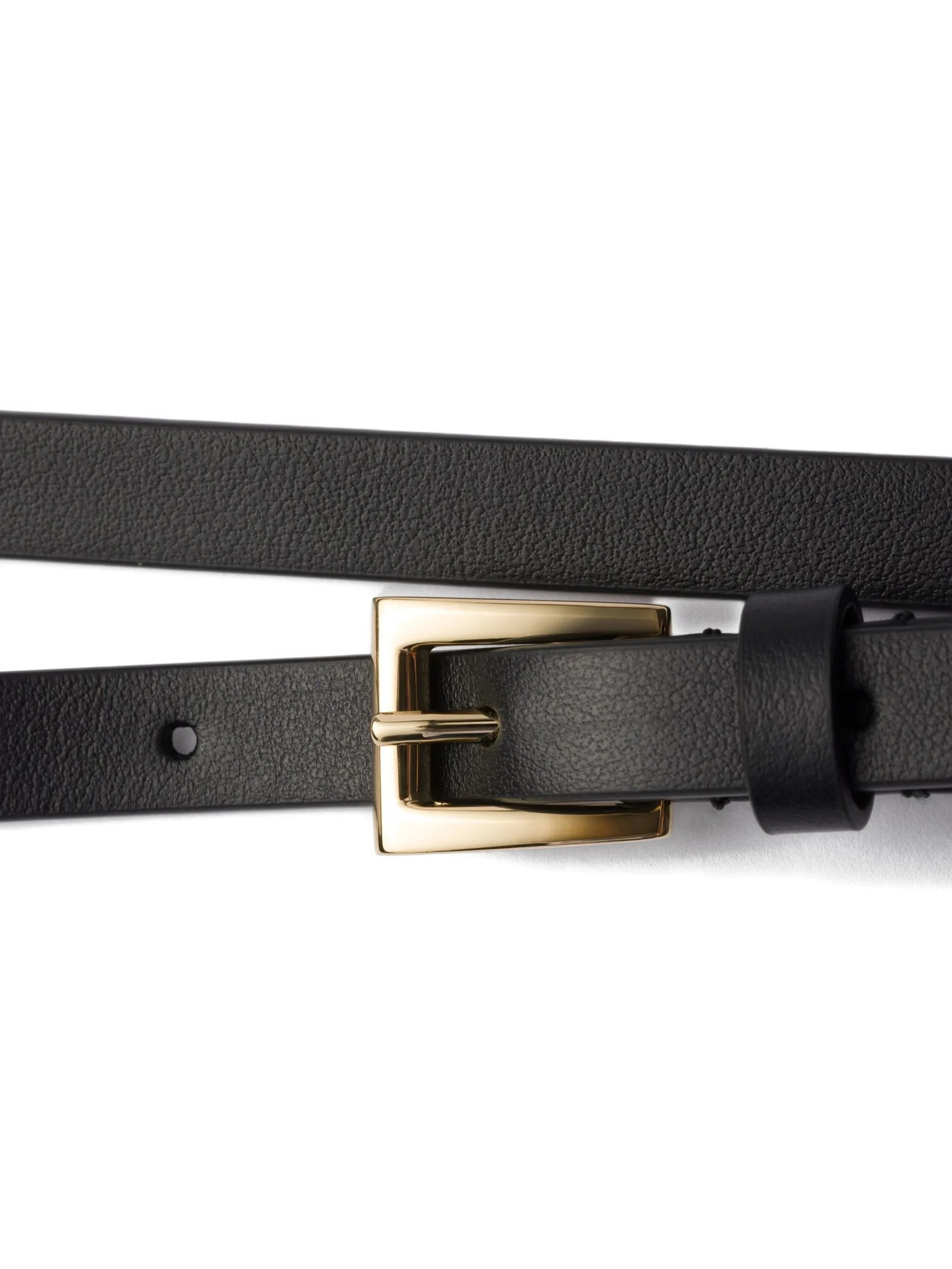 leather square-buckle belt - 2