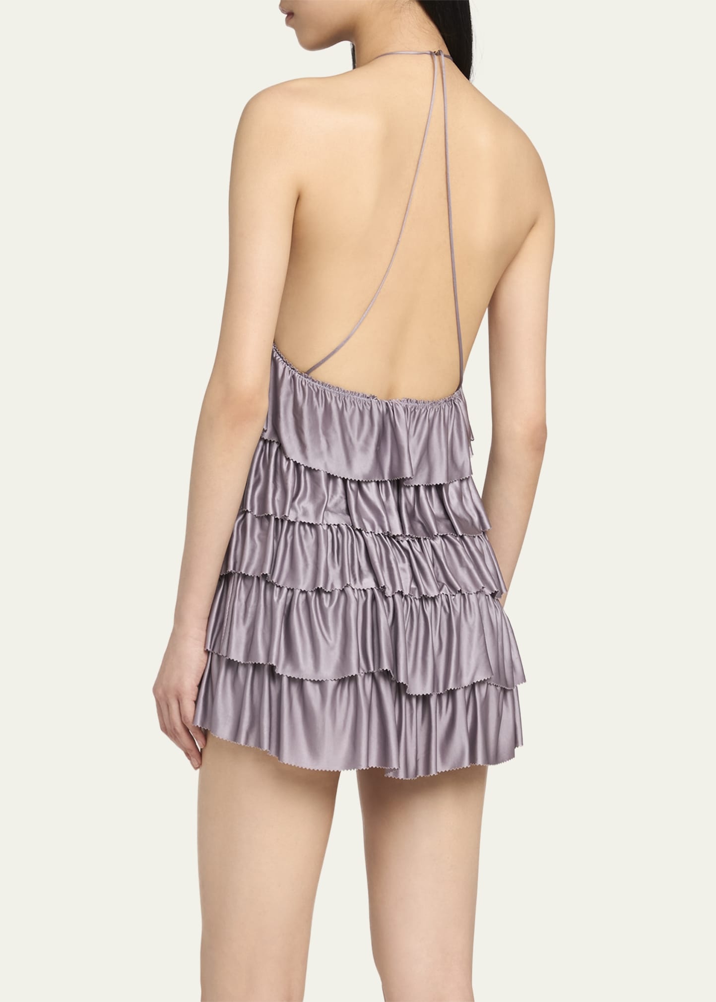 Ruffled Halter Mini Dress - 3