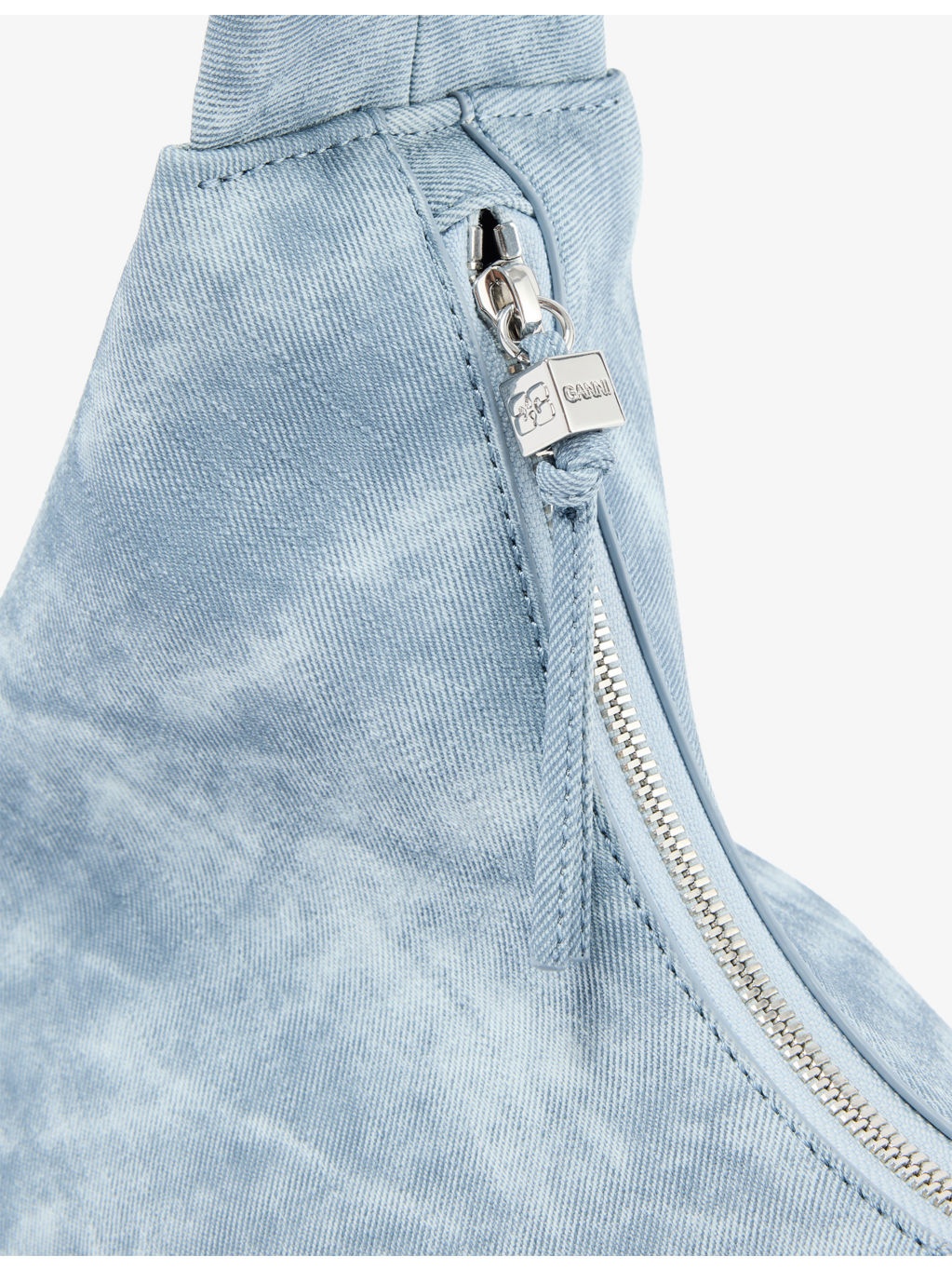 Bleached Medium Hobo Cotton Shoulder Bag - 6