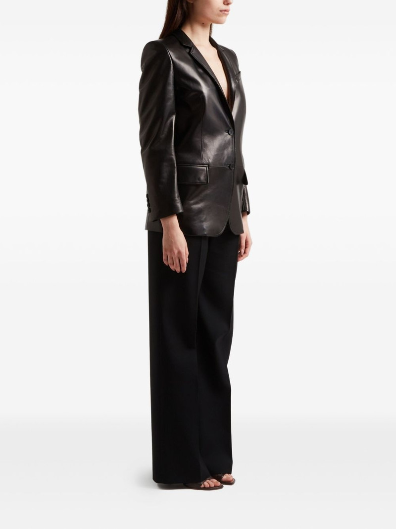 Alexander McQueen single-breasted leather blazer outlook