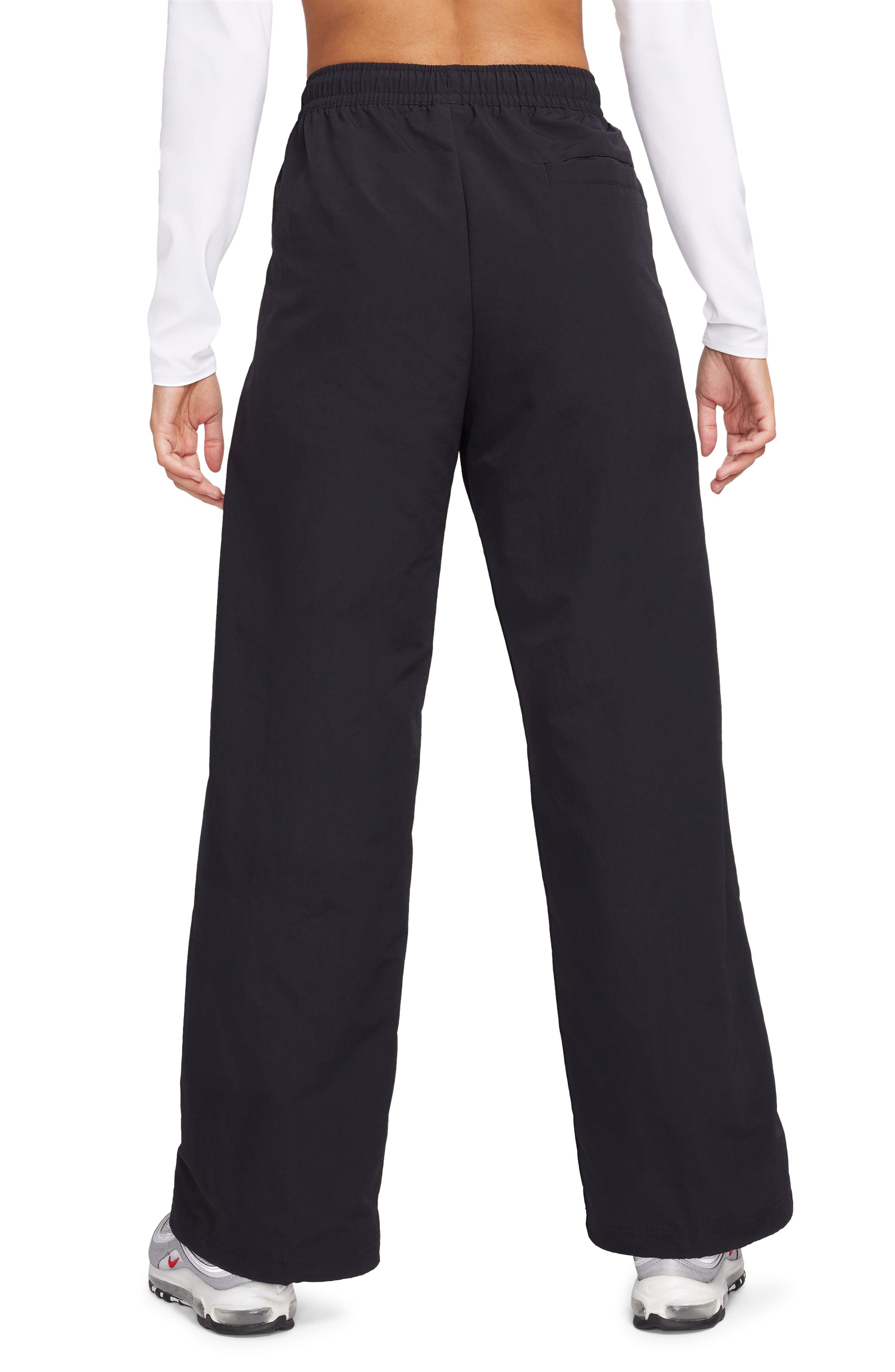 Nike Sportswear Everything Wovens Mid-Rise Open-Hem Pants in Black/white at Nordstrom - 2