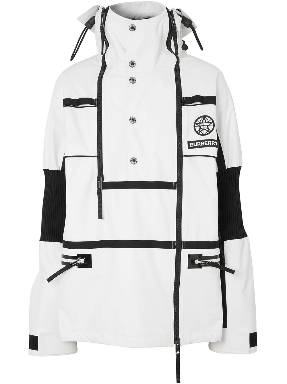 globe graphic reconstructed track jacket - 1